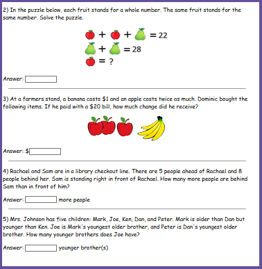 Grade 2 Sample Assignment